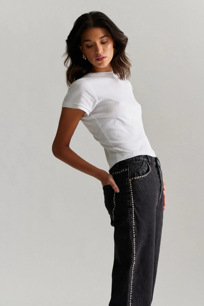 90S RELAXED THUNDER STUD - WASHED BLACK - THEPINK