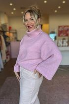 ROLL NECK JUMPER IN FAIRY FLOSS