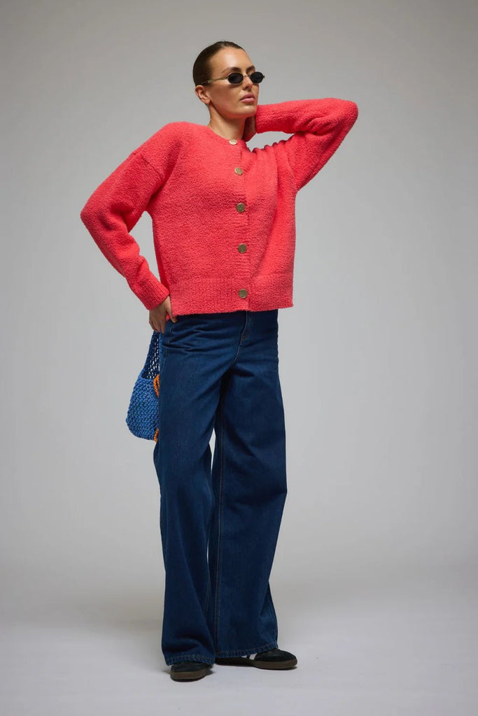 AIME CARDIGAN CORAL - THEPINK