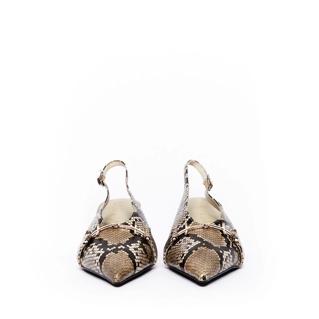 ALBATROSS KITTEN HEEL SLINGBACKS - SNAKE - THEPINK