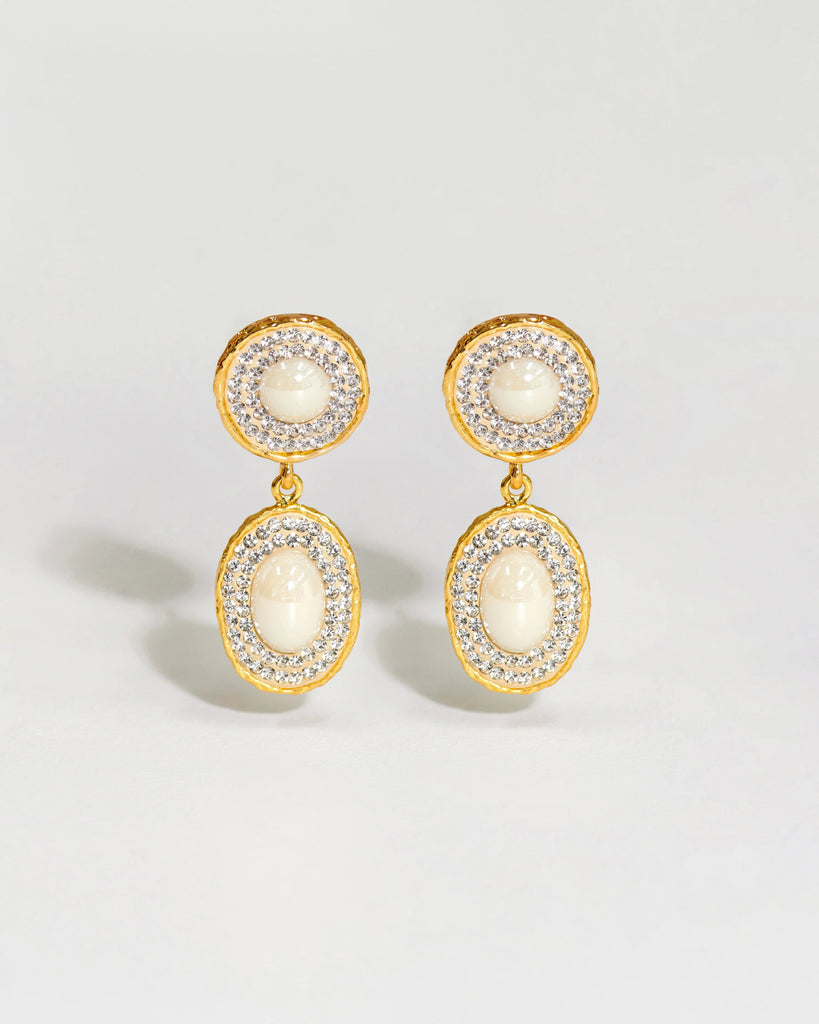 ATHENA EARRINGS - CRYSTAL - THEPINK
