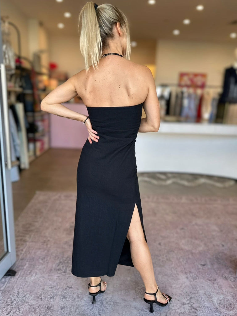 ATHENA HALTER MIDI DRESS - THEPINK