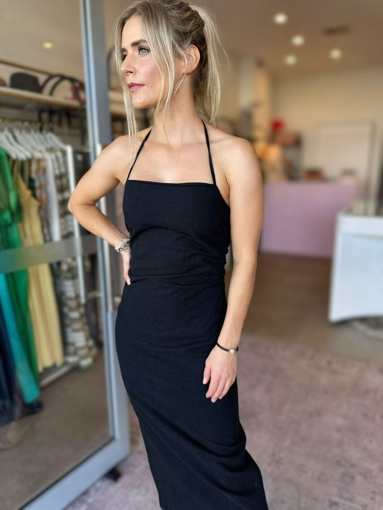 ATHENA HALTER MIDI DRESS - THEPINK