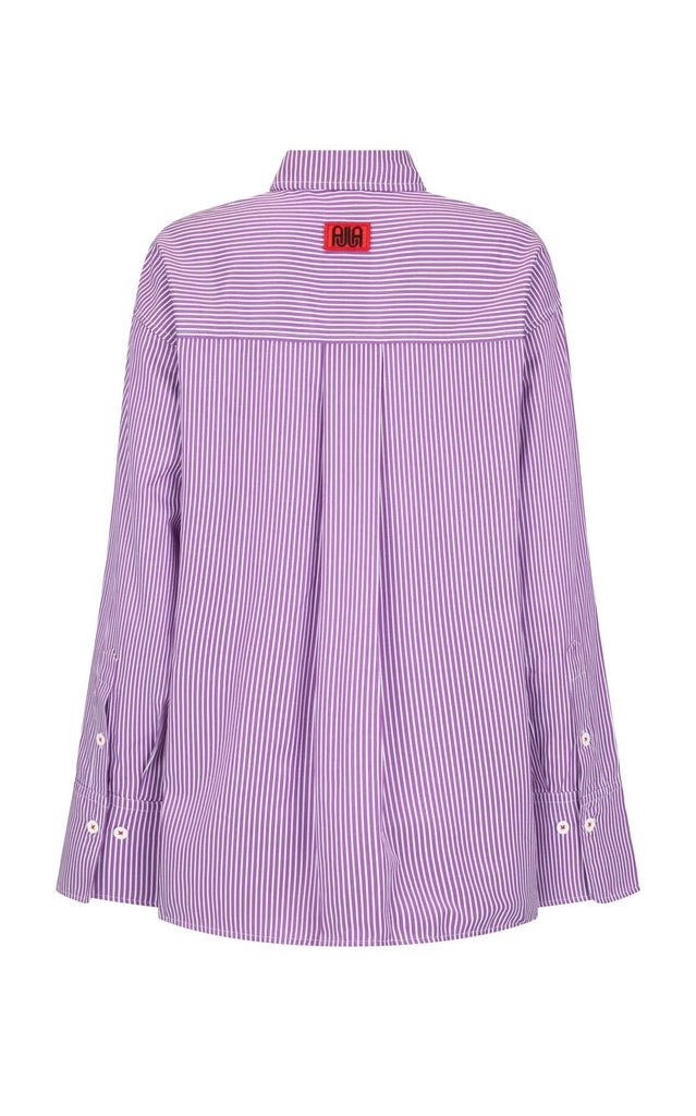 BISOUS COTTON STRIPE SHIRT - VIOLET - THEPINK