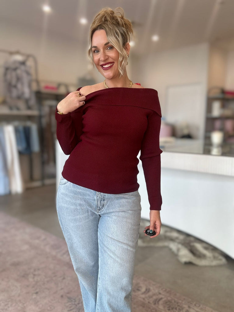 CELESTE OFF SHOULDER KNIT - THEPINK