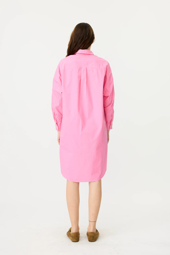 CHIARA HALF PLACKET SHIRT DRESS - CANDY - THEPINK