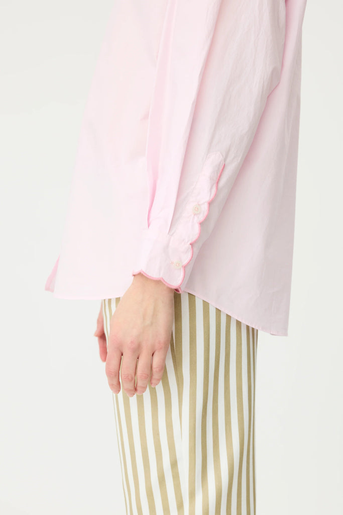 CHIARA SCALLOPED SHIRT - PINK SORBET - THEPINK