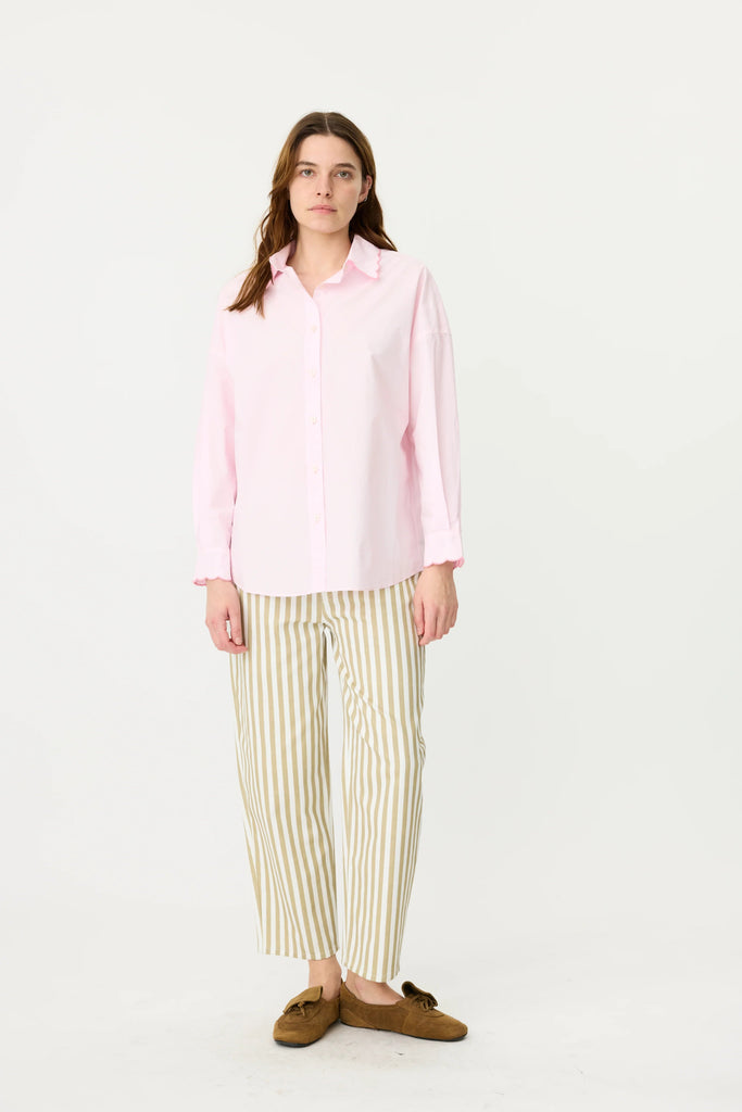 CHIARA SCALLOPED SHIRT - PINK SORBET - THEPINK
