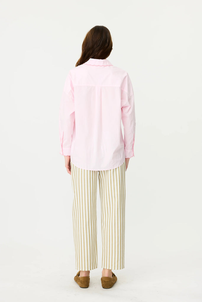 CHIARA SCALLOPED SHIRT - PINK SORBET - THEPINK