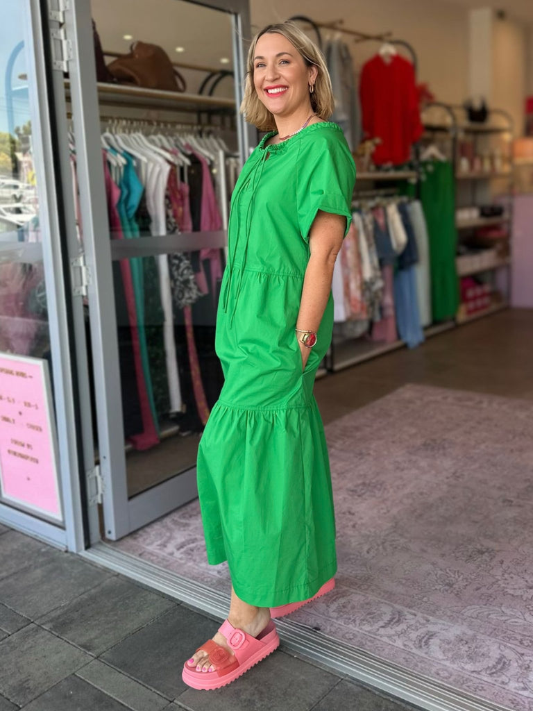 DELIA DRESS - GREEN APPLE - THEPINK