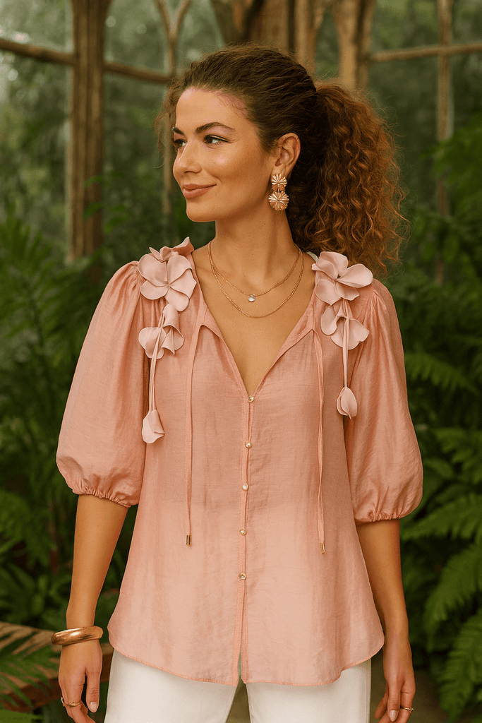 EDEN BLOUSE - BLUSH - THEPINK