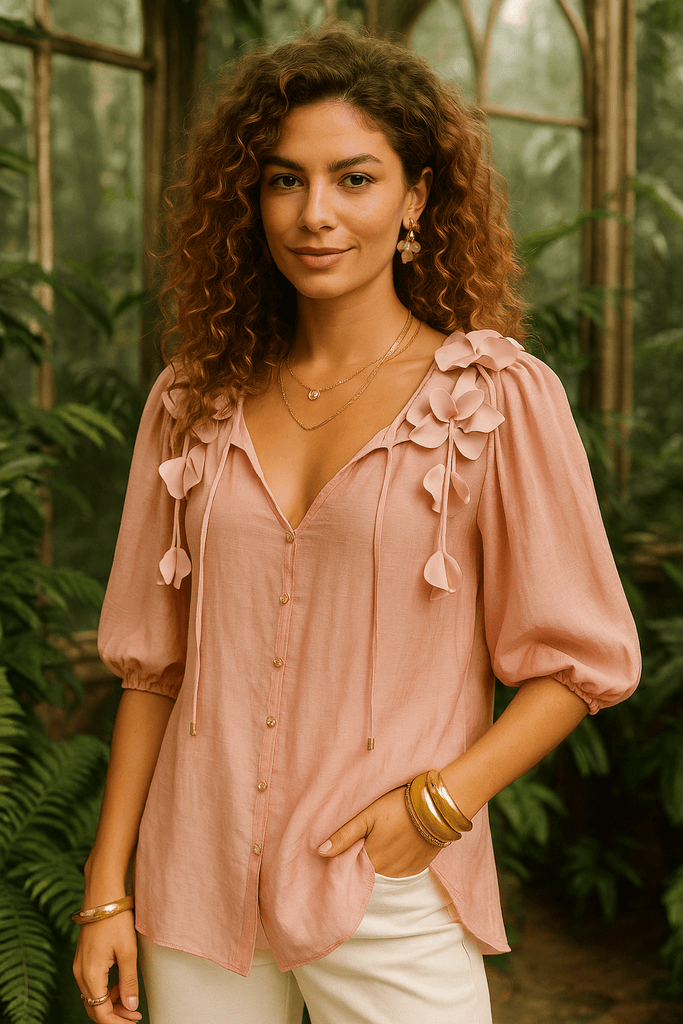 EDEN BLOUSE - BLUSH - THEPINK