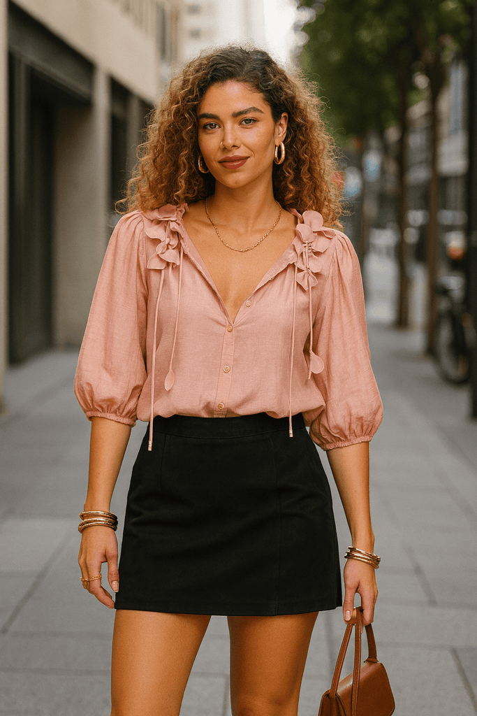 EDEN BLOUSE - BLUSH - THEPINK