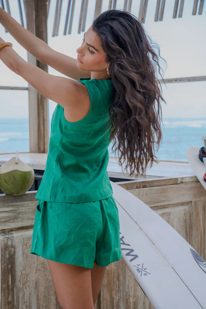 ELLERY VEST - FERN GREEN - THEPINK