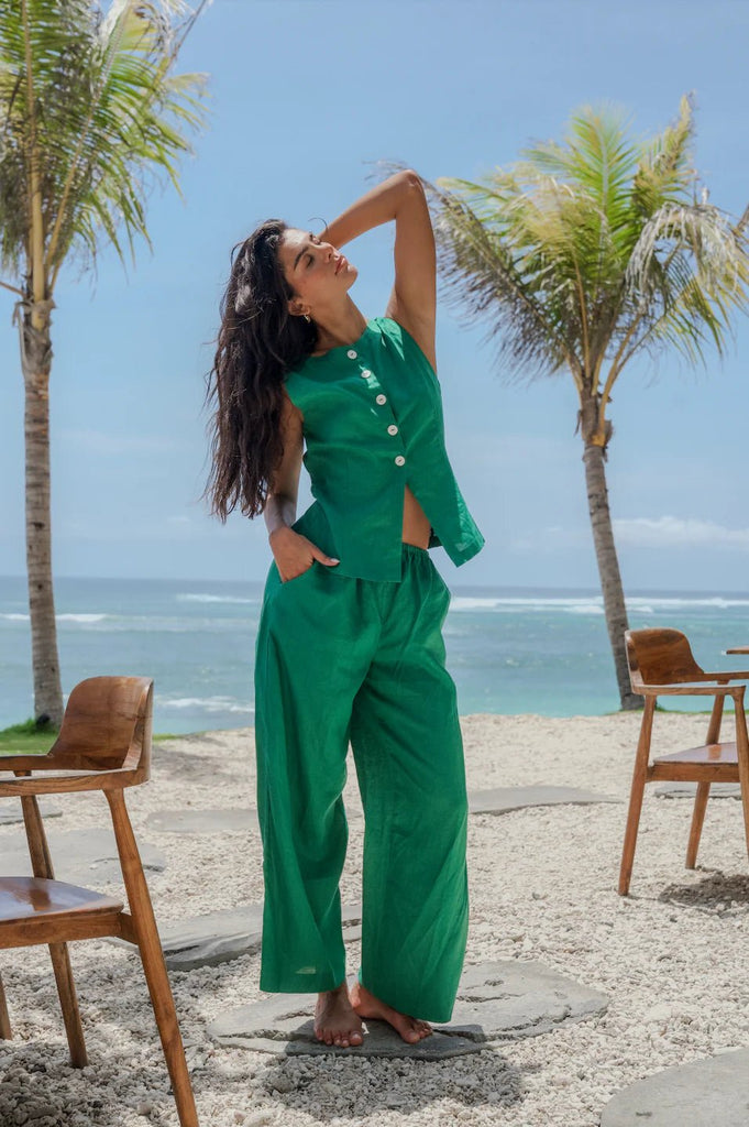 ELLERY VEST - FERN GREEN - THEPINK