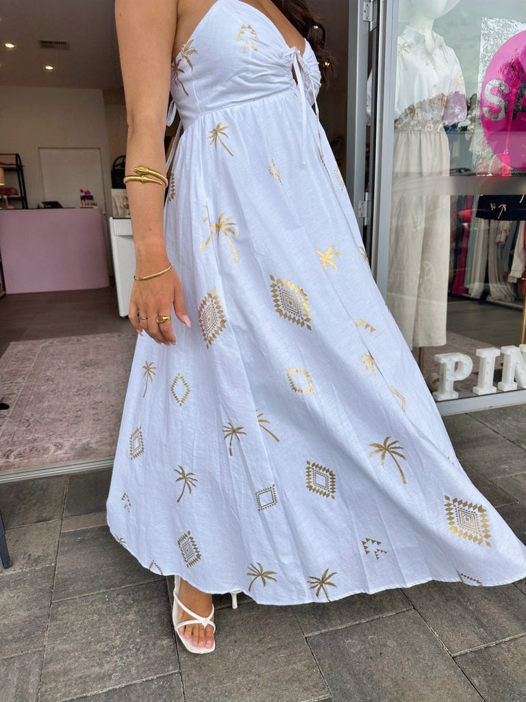 EQUINOX MAXI DRESS IN WHITE - THEPINK