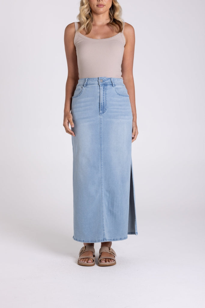 EVERYDAY DENIM MIDI - THEPINK