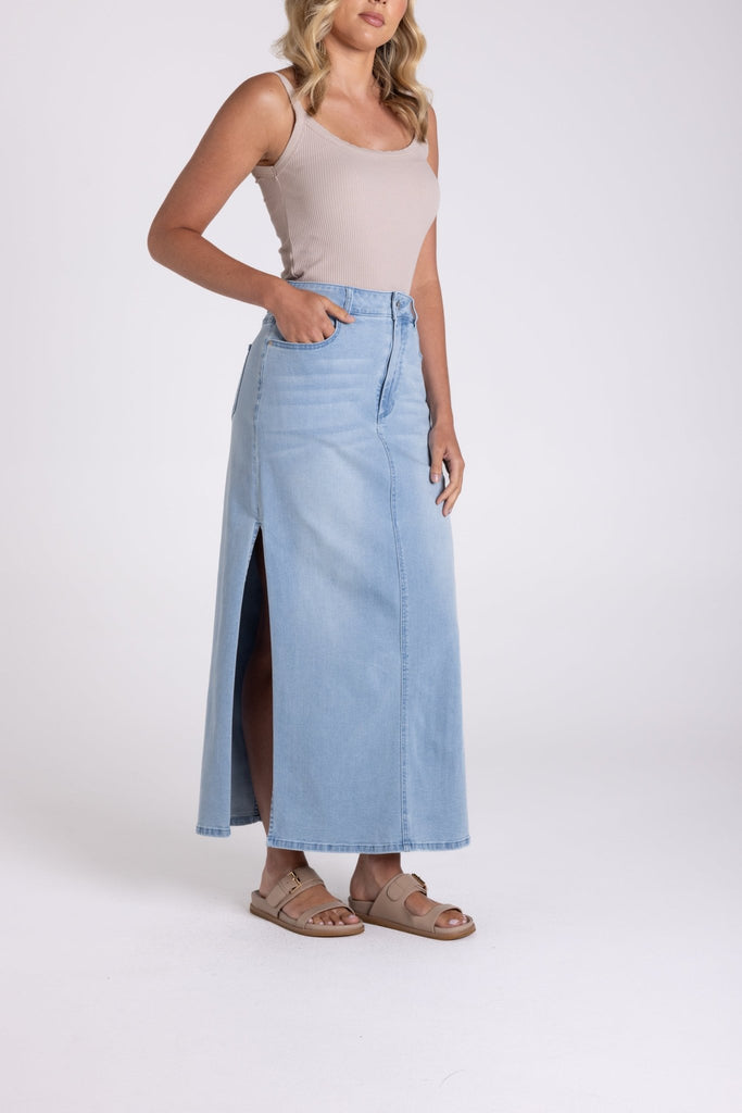 EVERYDAY DENIM MIDI - THEPINK