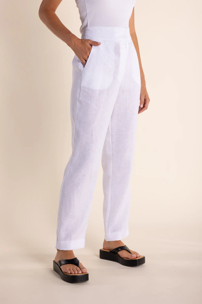 FOUNDATION STRAIGHT LEG PANT - WHITE - THEPINK