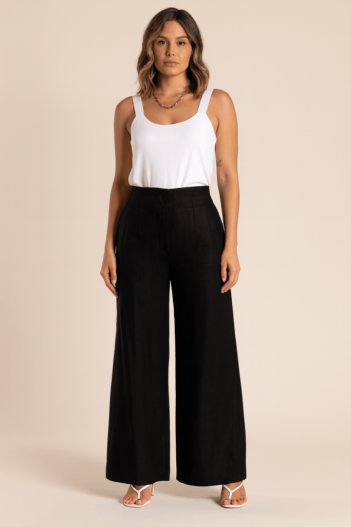 FOUNDATION WIDE LEG PANT - BLACK - THEPINK