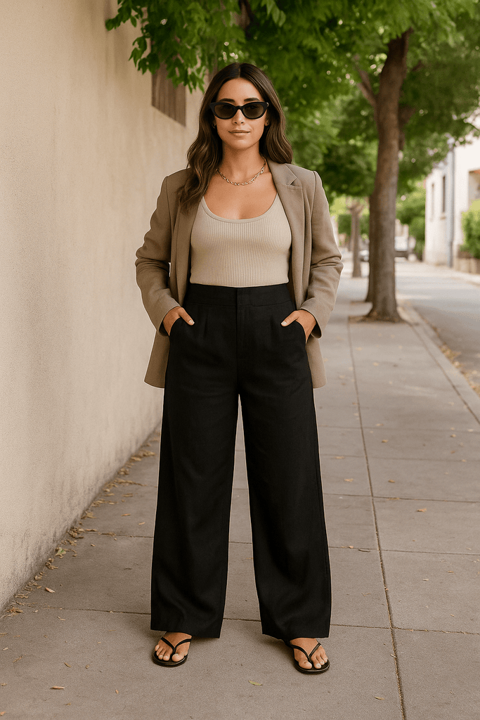 FOUNDATION WIDE LEG PANT - BLACK - THEPINK