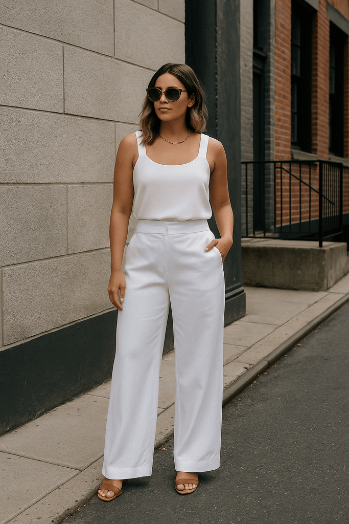 FOUNDATION WIDE LEG PANT - WHITE - THEPINK