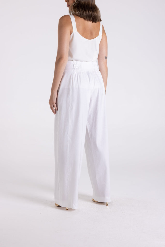 FOUNDATION WIDE LEG PANT - WHITE - THEPINK