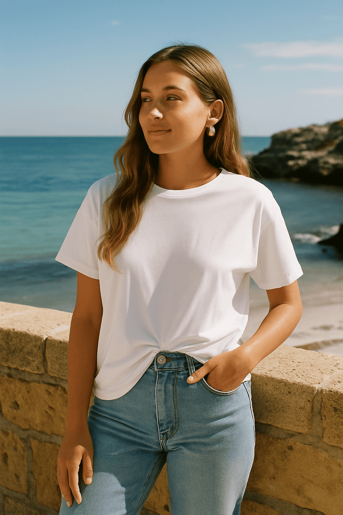 FRENCH TUCK TEE - WHITE - THEPINK