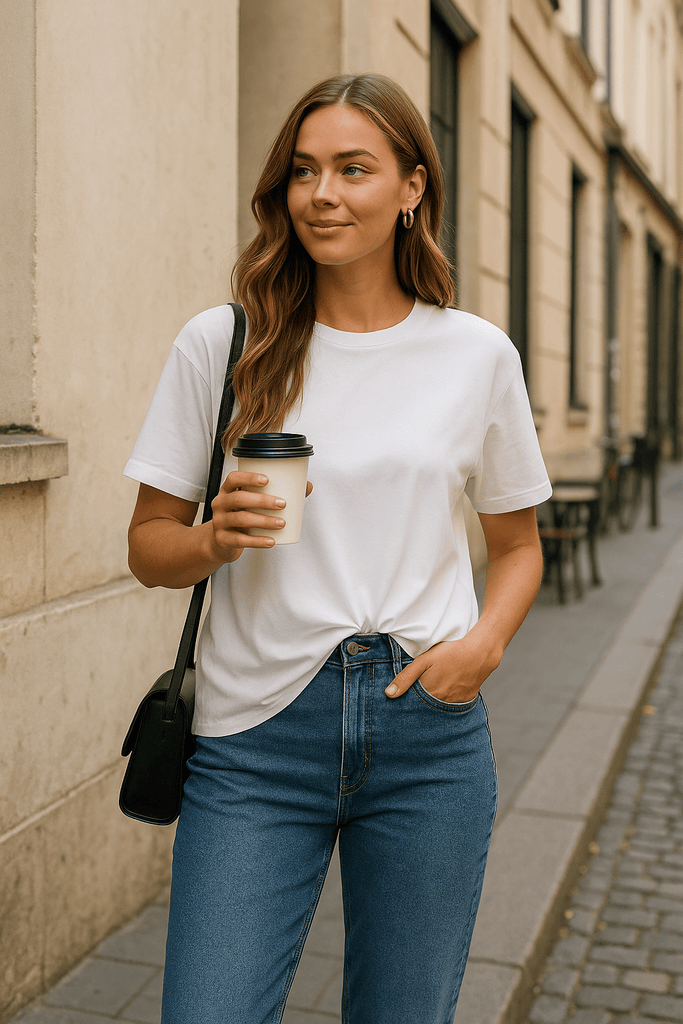 FRENCH TUCK TEE - WHITE - THEPINK