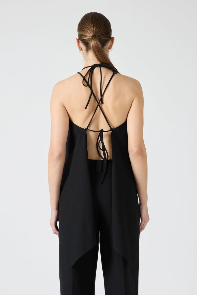 FUSION DRAPE TOP - BLACK - THEPINK