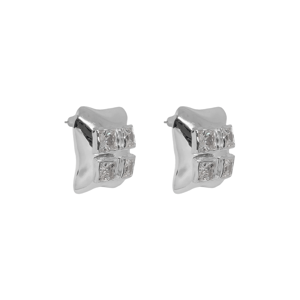 GEORGETTE EARRINGS SILVER - THEPINK
