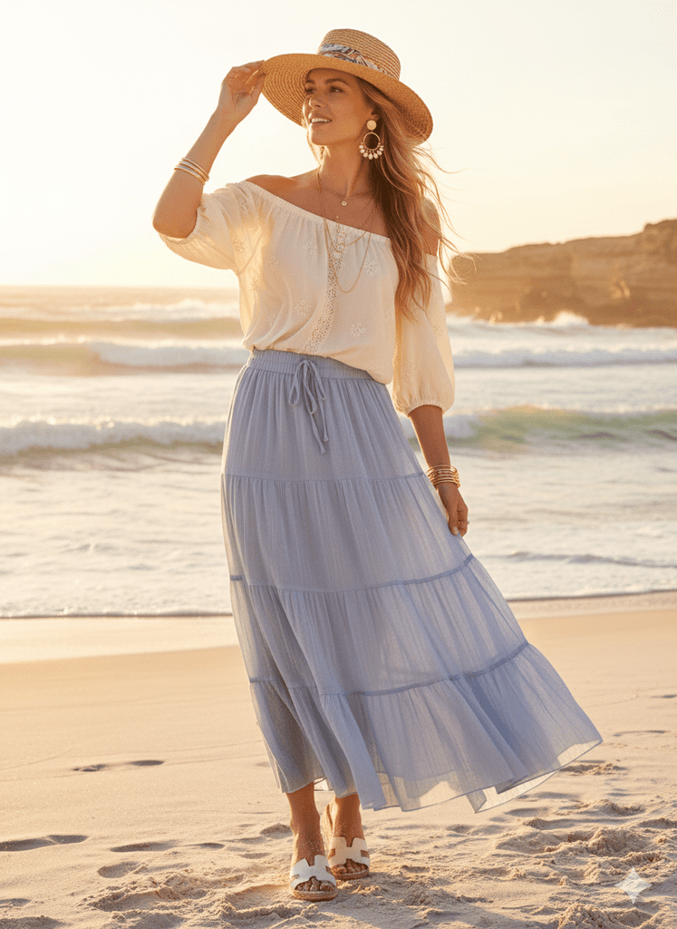 GYPSY SKIRT - SKY BLUE - THEPINK