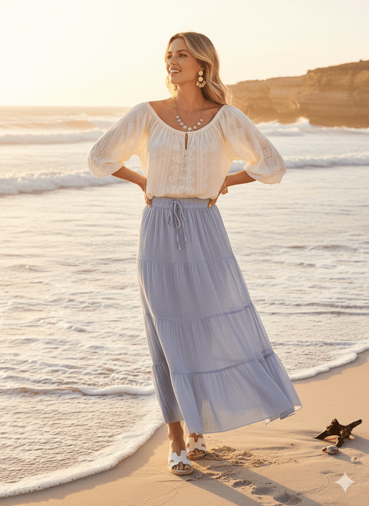 GYPSY SKIRT - SKY BLUE - THEPINK