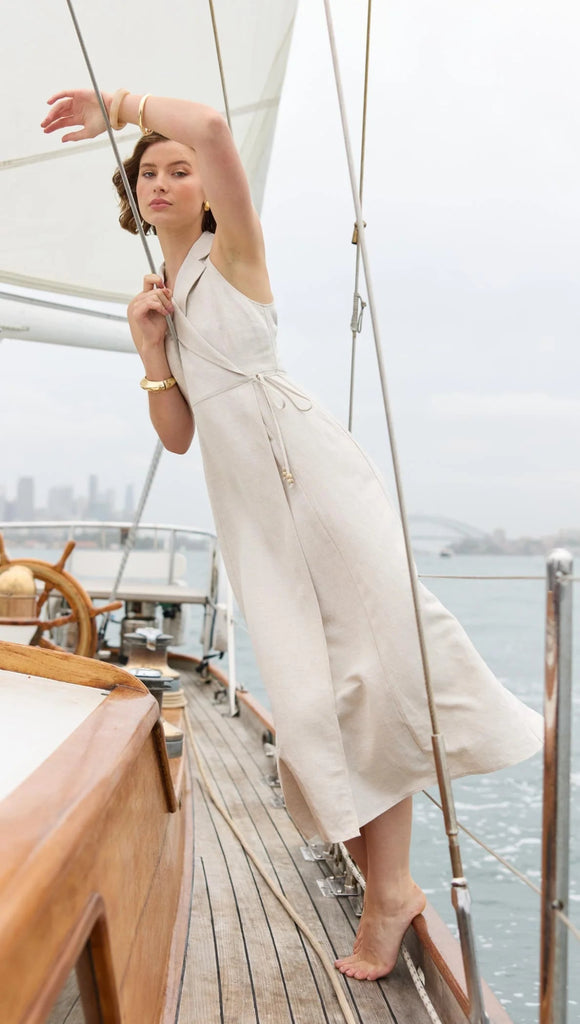 HARPER WRAP MIDI DRESS - THEPINK