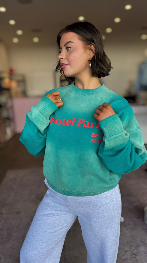 HOTEL PARIS SWEATSHIRT - OCEAN GREEN - THEPINK