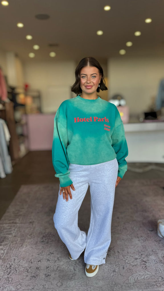 HOTEL PARIS SWEATSHIRT - OCEAN GREEN - THEPINK