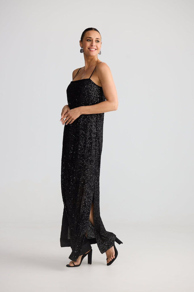 JAZZY MAXI DRESS - BLACK - THEPINK