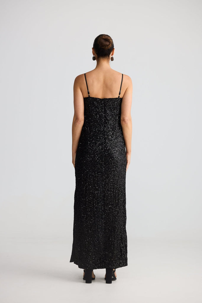 JAZZY MAXI DRESS - BLACK - THEPINK