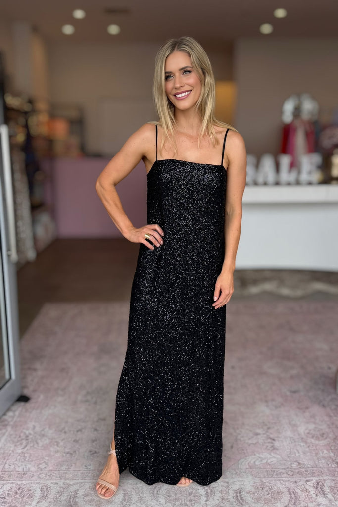 JAZZY MAXI DRESS - BLACK - THEPINK