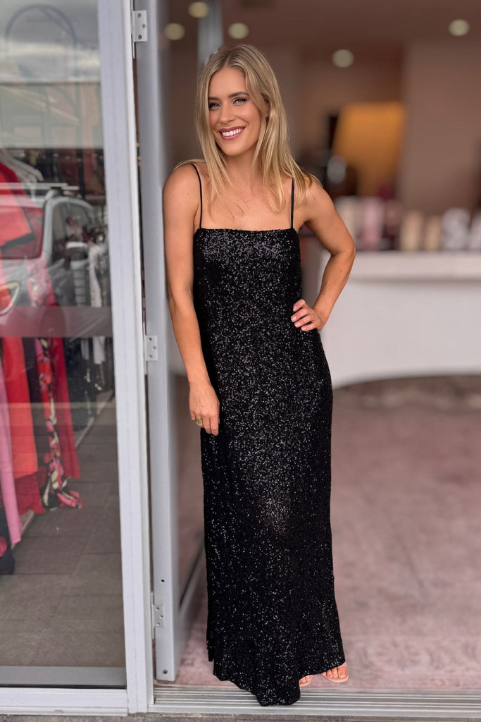 JAZZY MAXI DRESS - BLACK - THEPINK