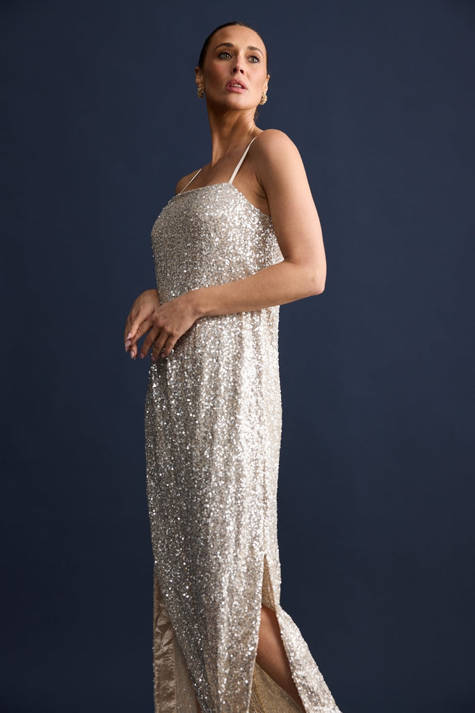 JAZZY MAXI DRESS - CHAMPAGNE - THEPINK