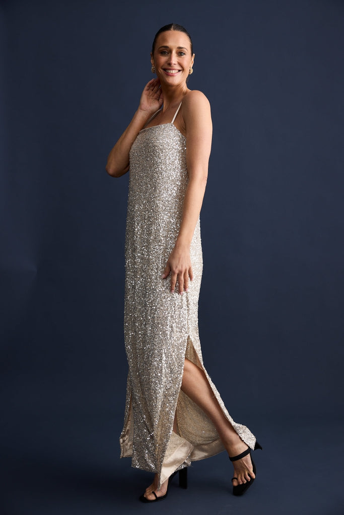 JAZZY MAXI DRESS - CHAMPAGNE - THEPINK