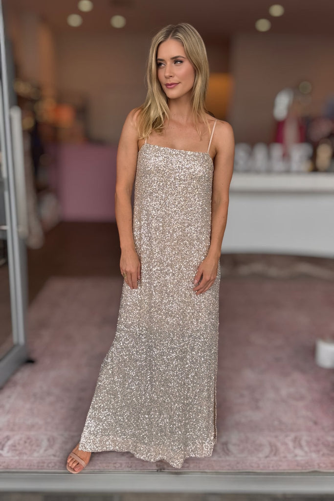 JAZZY MAXI DRESS - CHAMPAGNE - THEPINK