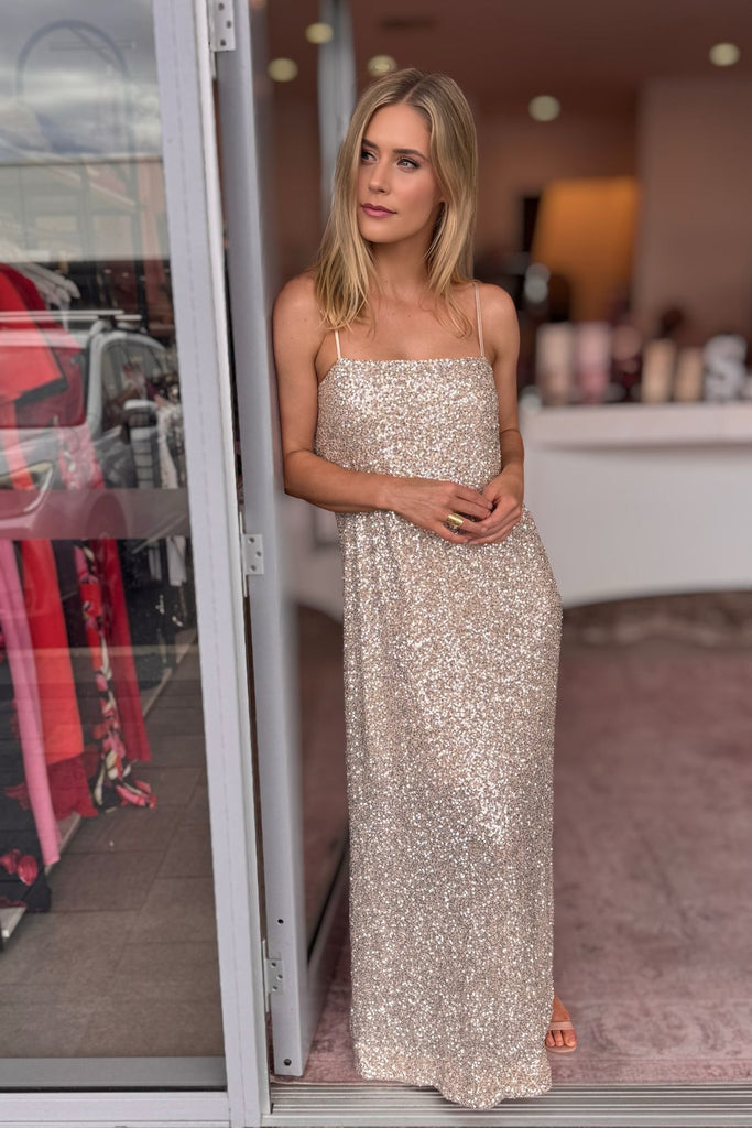 JAZZY MAXI DRESS - CHAMPAGNE - THEPINK