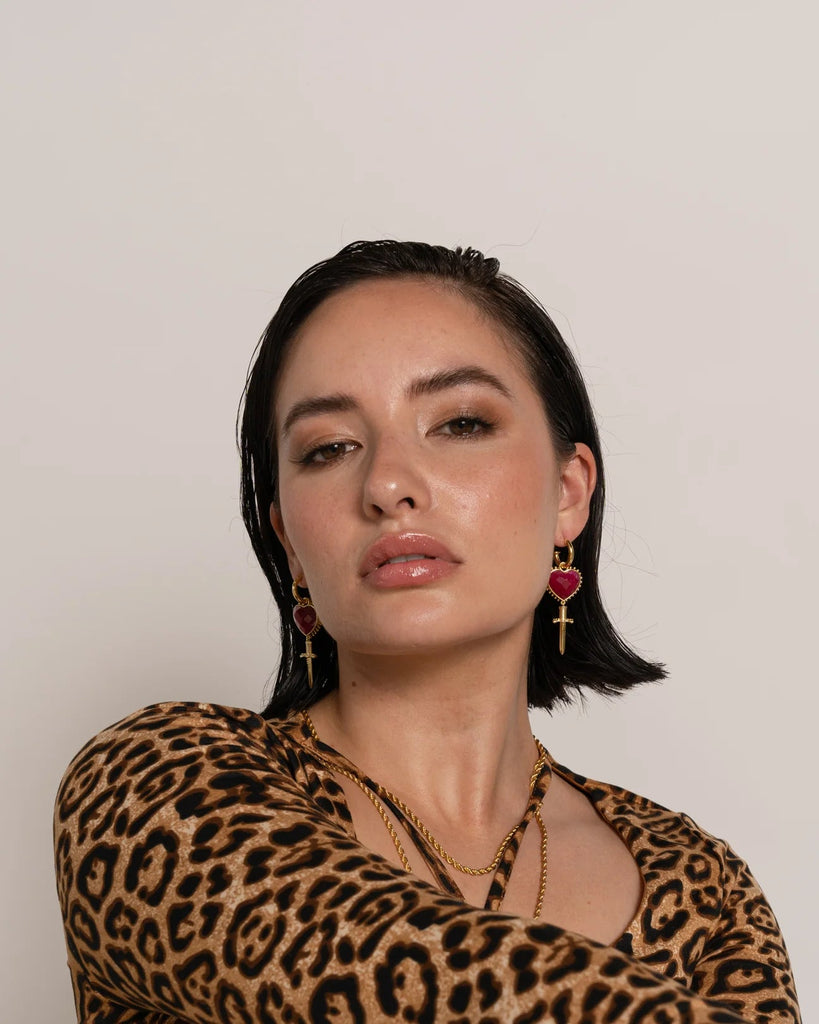 JULIET EARRINGS RUBY QUARTZ - THEPINK