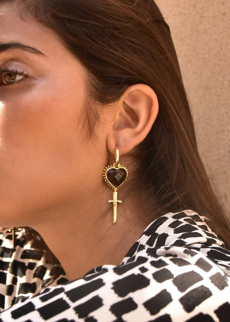 JULIET EARRINGS SMOKY QUARTZ - THEPINK