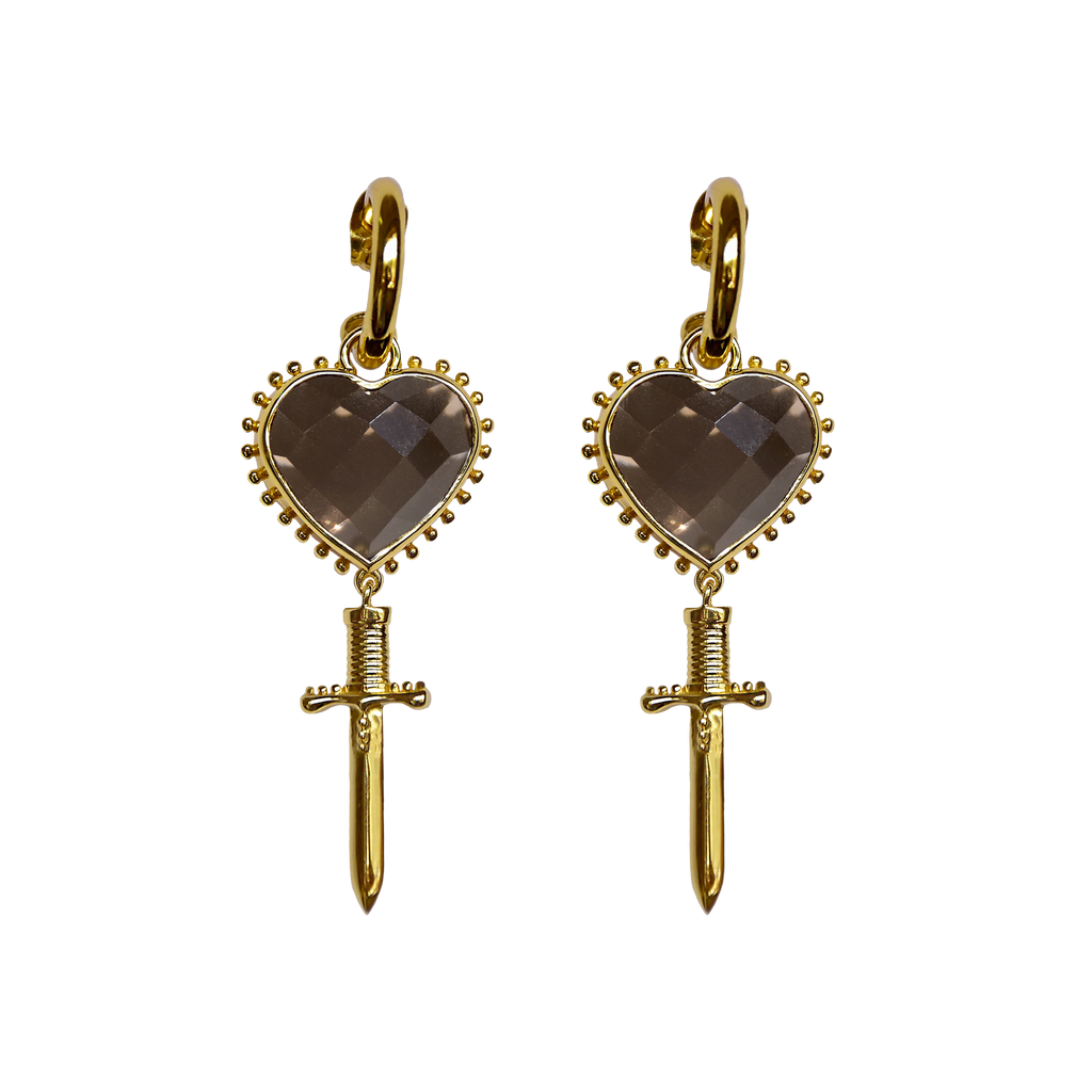 JULIET EARRINGS SMOKY QUARTZ - THEPINK