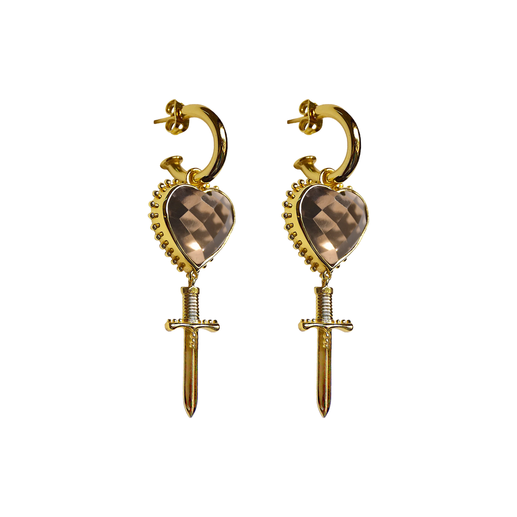 JULIET EARRINGS SMOKY QUARTZ - THEPINK
