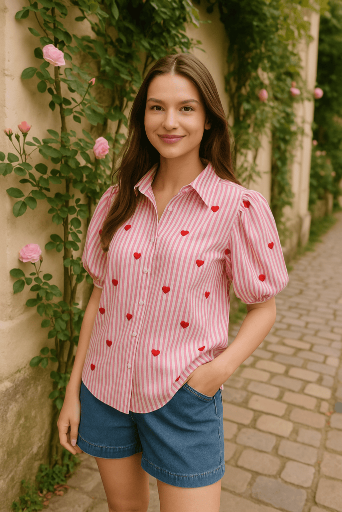 LOVE HEART BLOUSE - THEPINK