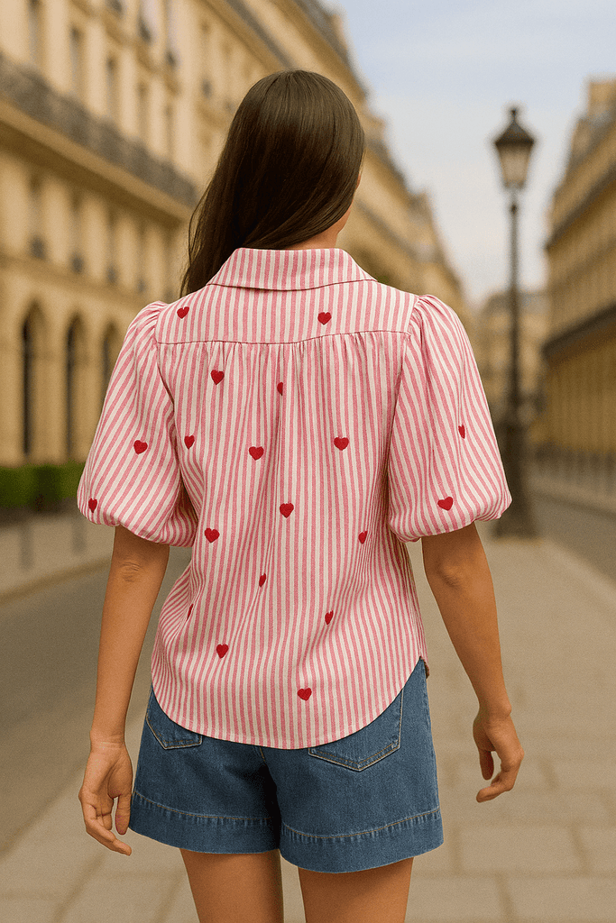 LOVE HEART BLOUSE - THEPINK